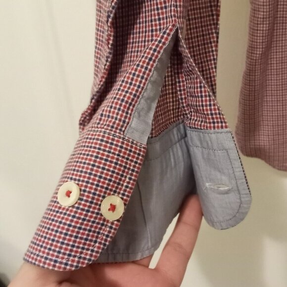 HACKETT - Red and Blue checkered shirt - Sz. L - 16 - Picture 5 of 8
